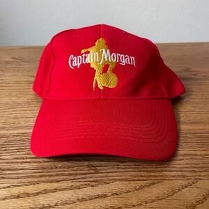 Captain Morgan Hat Cap Strap Back Adult Mens One Size Red Rum Baseball READ